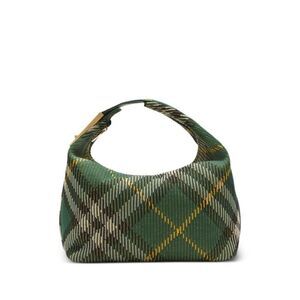 BURBERRY Plaid Hobo Bag Women GREEN Handbags
